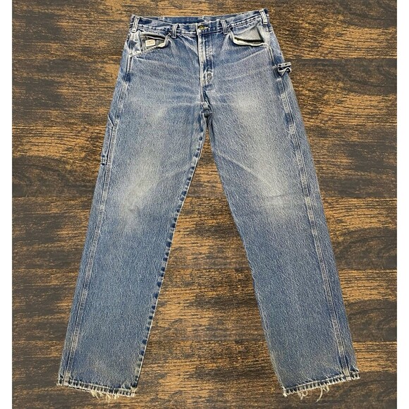 Vintage Pointer Jeans Mens 36x34 Work Heavy Cotton Denim Blue Made in USA - Picture 2 of 16